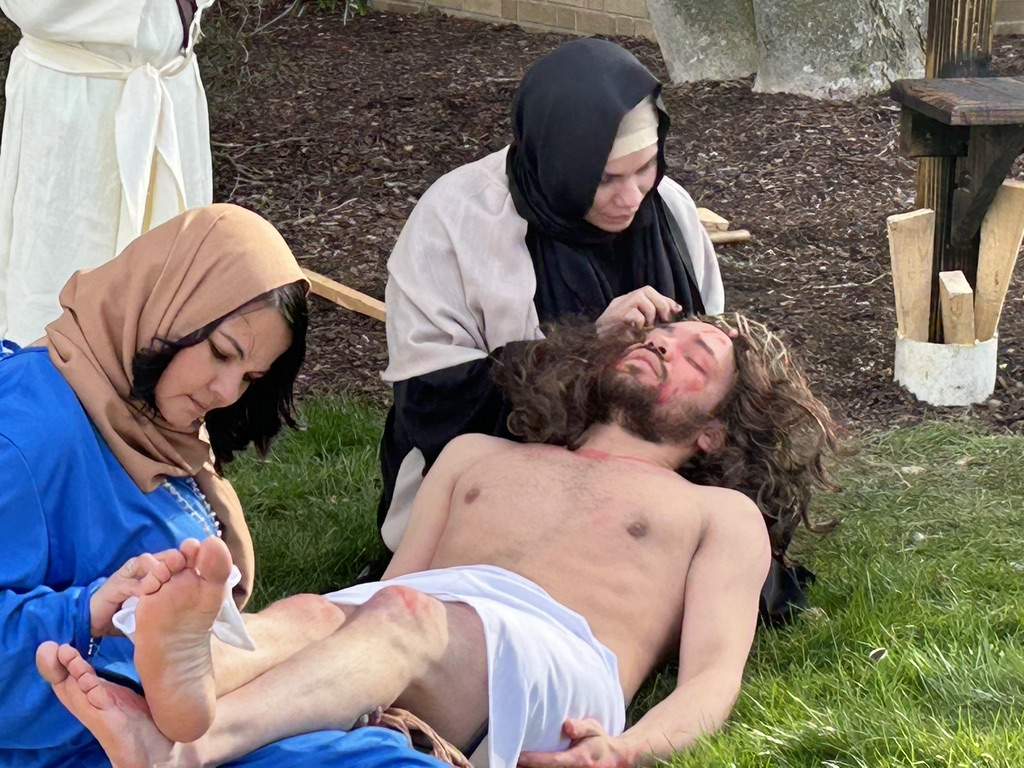 The Hispanic community at St. Dominic Parish presented live Stations of the Cross on Good Friday, April 7.