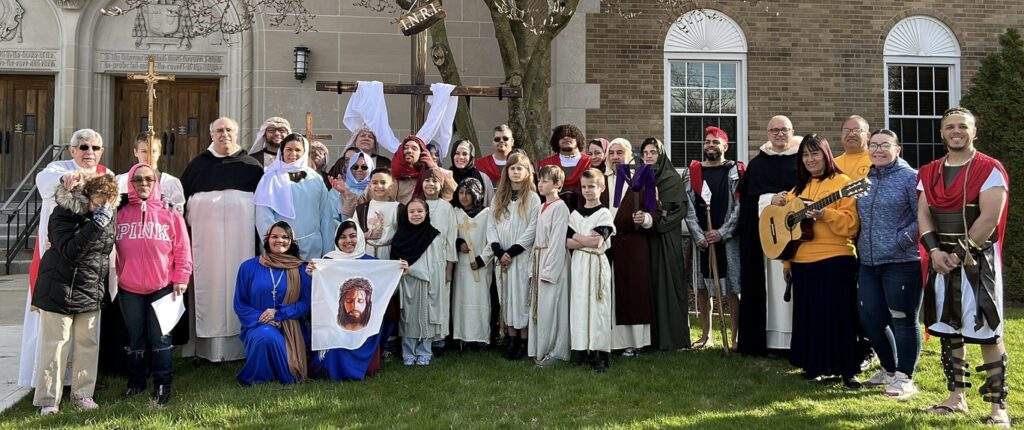 The Hispanic community at St. Dominic Parish presented live Stations of the Cross on Good Friday, April 7.