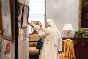Nuns enjoy the historical display