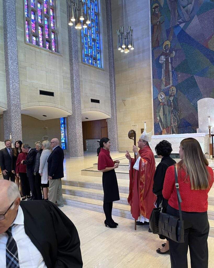 Bishop Bonnar speaks to those in attendance after the Red Mass