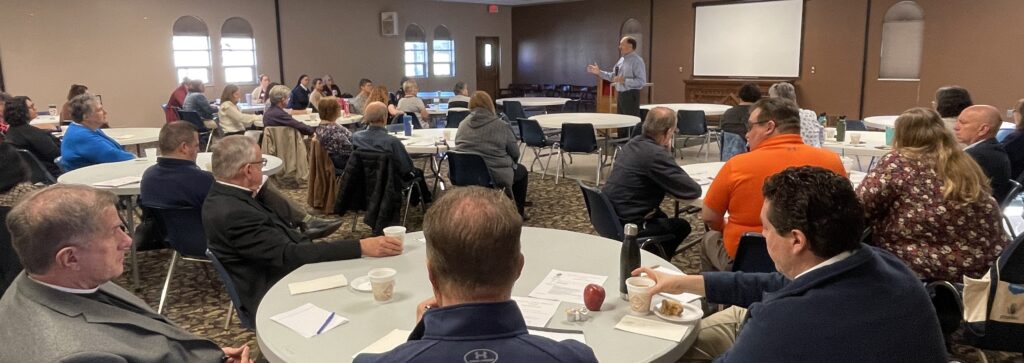 Participants listen during the "Becoming a Trauma-Informed Church" seminar