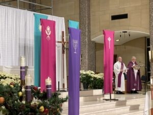 Banners carried during lessons and carols
