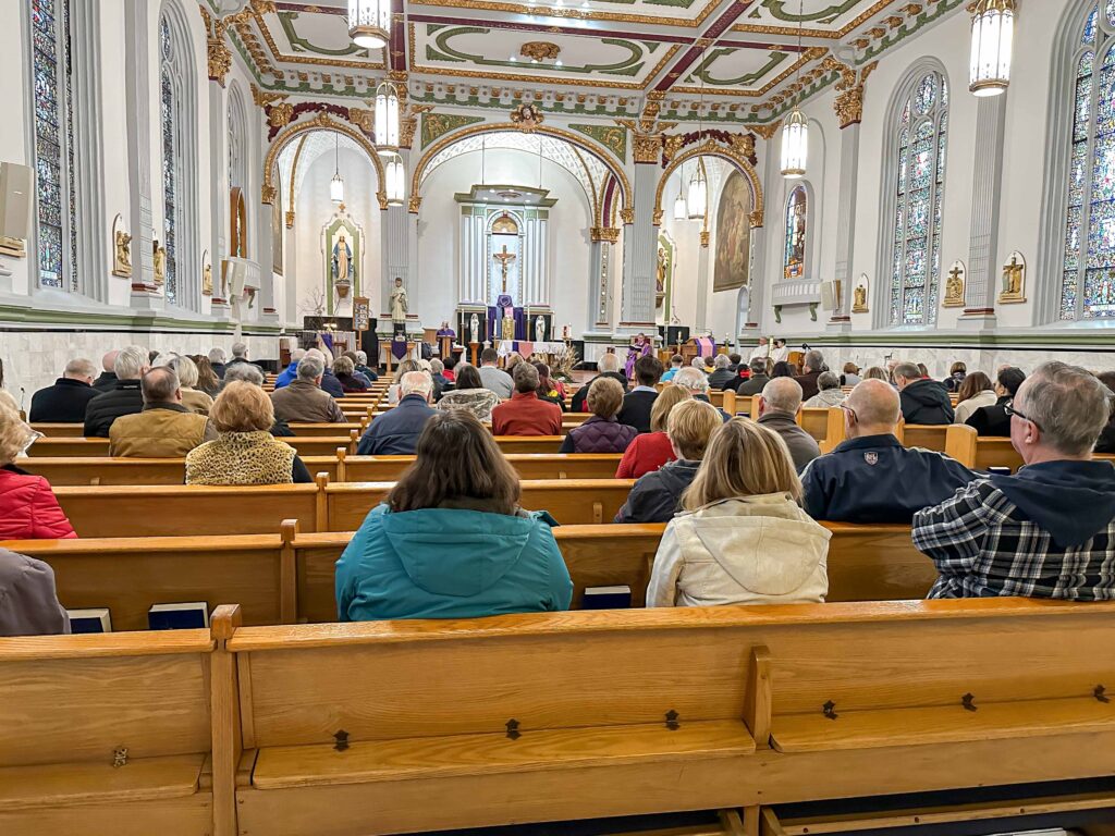 Holy Trinity Parish in East Liverpool is full on Ash Wednesday