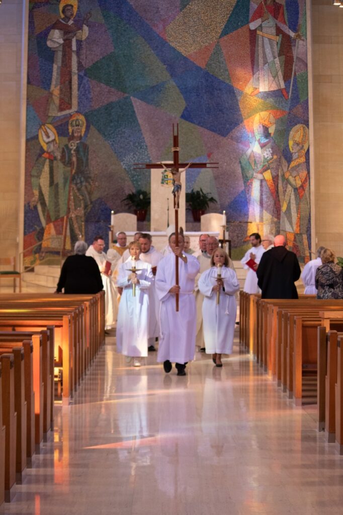 Slovak Clergy process out after Mass. Photo by Courtney Poullas