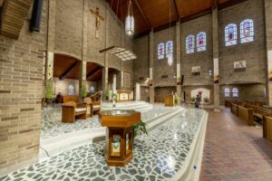 New baptismal font and tile at St. Michael Parish in Canfield