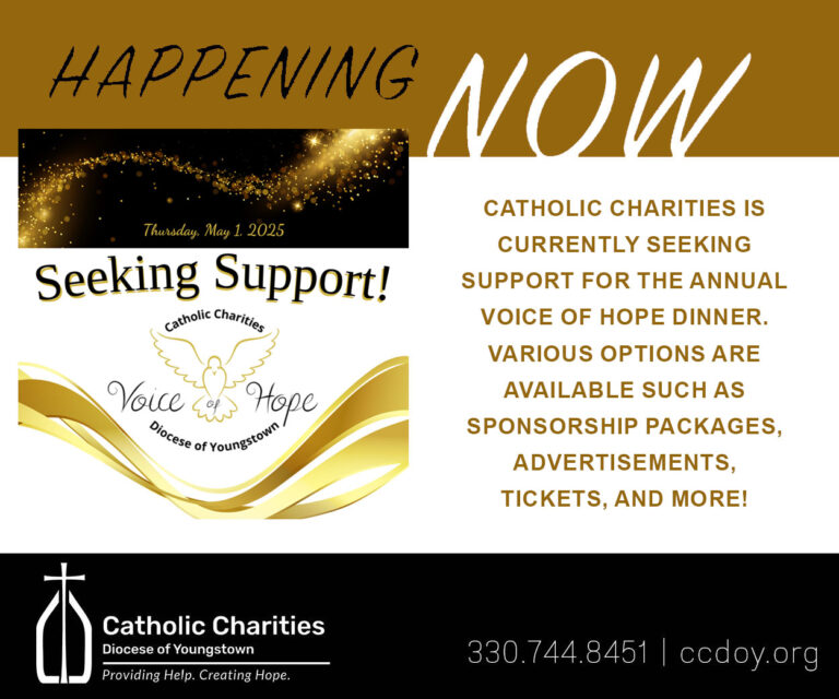 Ad for Catholic Charities' Voice of Hope Gala