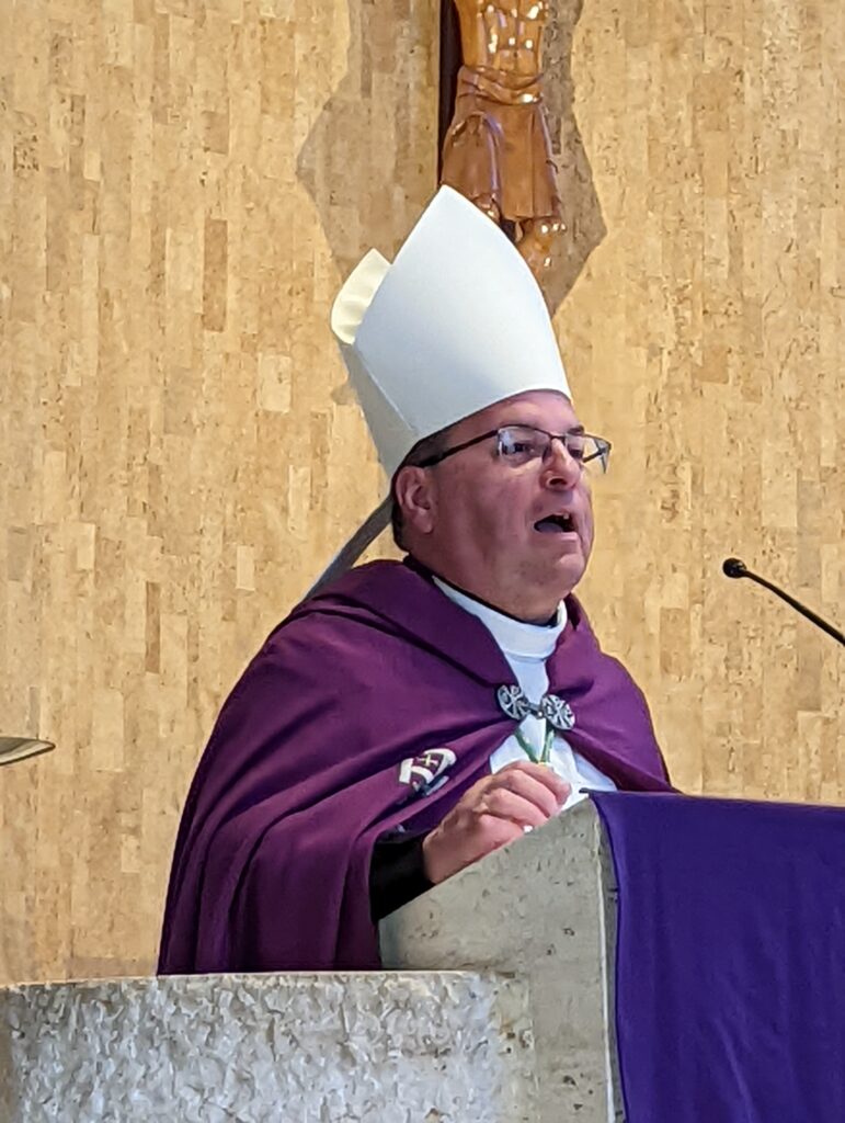 Bishop Bonnar speaks at Rite of Election Mass.