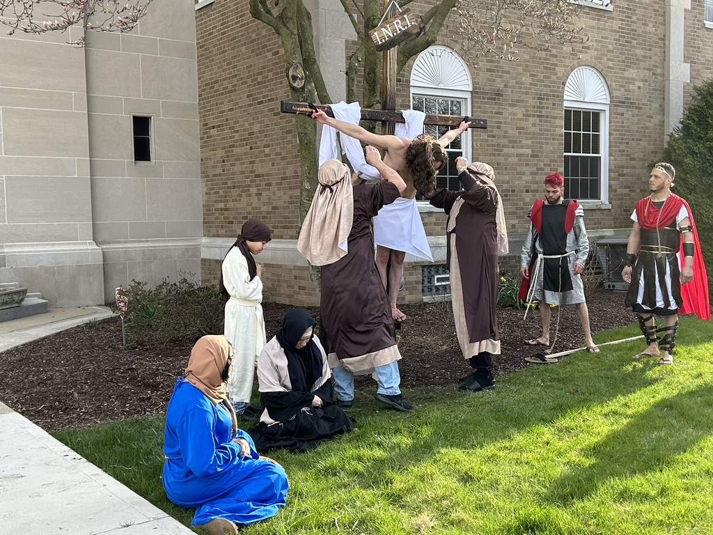 The Hispanic community at St. Dominic Parish presented live Stations of the Cross on Good Friday, April 7.