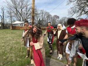 The Hispanic community at St. Dominic Parish presented live Stations of the Cross on Good Friday, April 7.