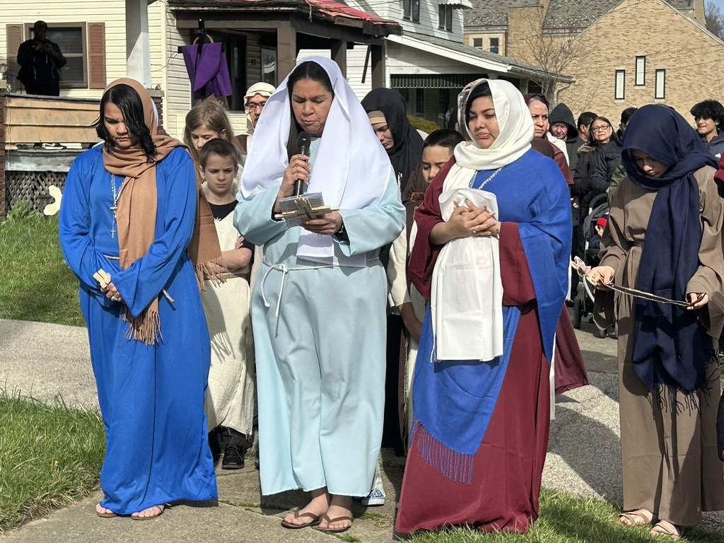 The Hispanic community at St. Dominic Parish presented live Stations of the Cross on Good Friday, April 7.