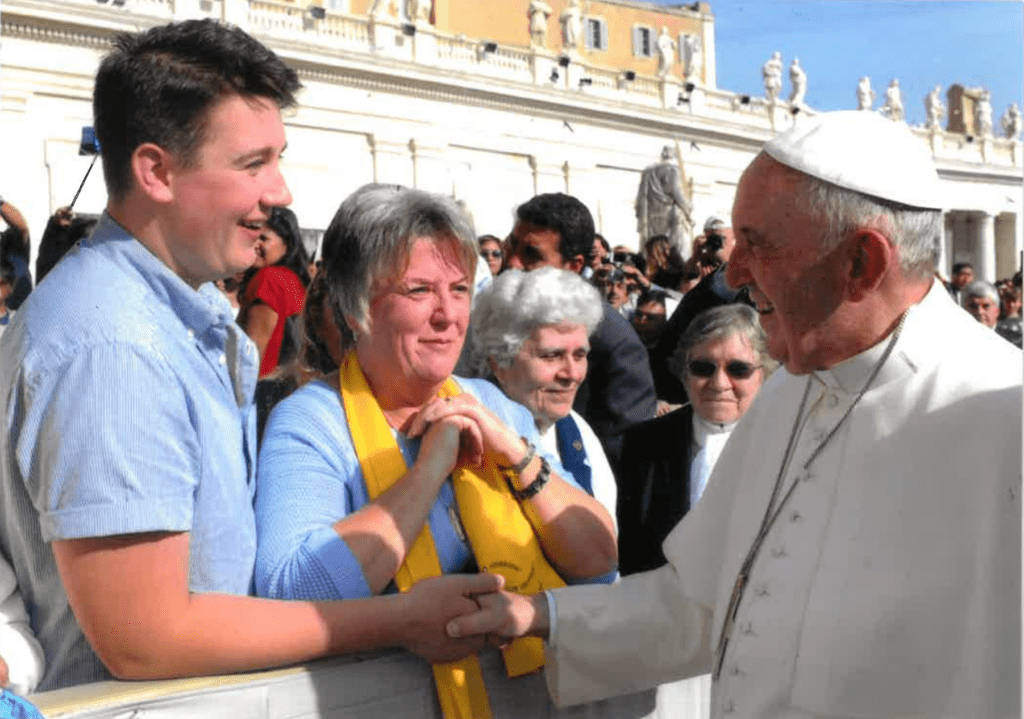 Jacob, his mother Marcy, and Pope Francis