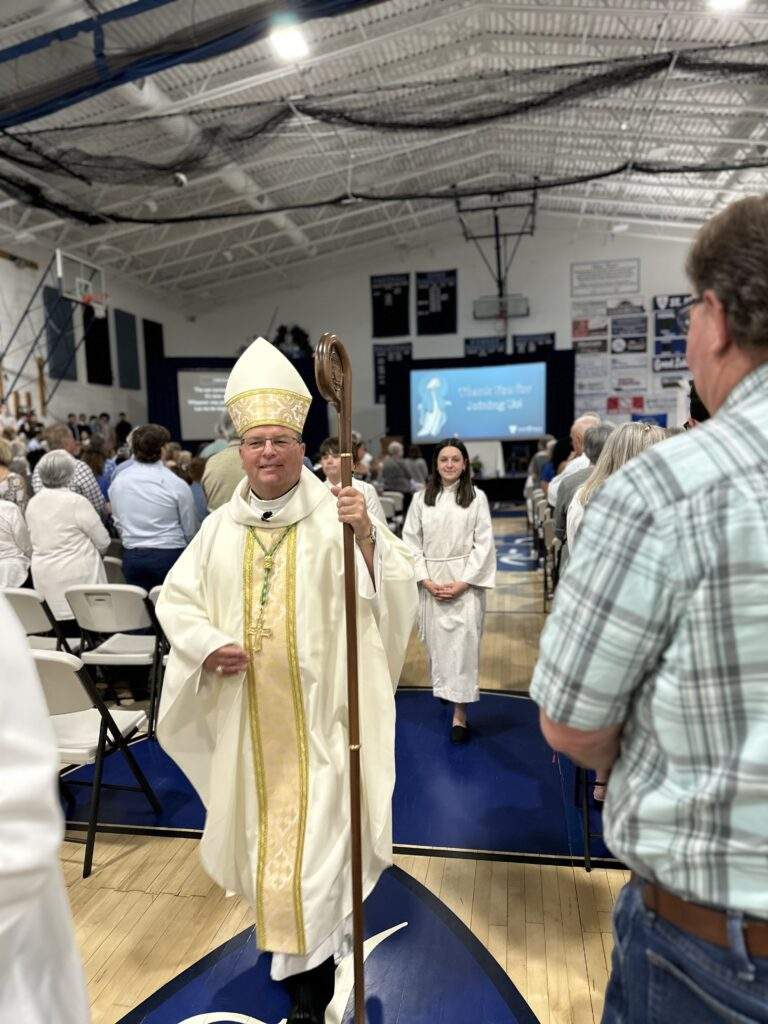 Bishop Bonnar recesses at the conclusion of Mass.