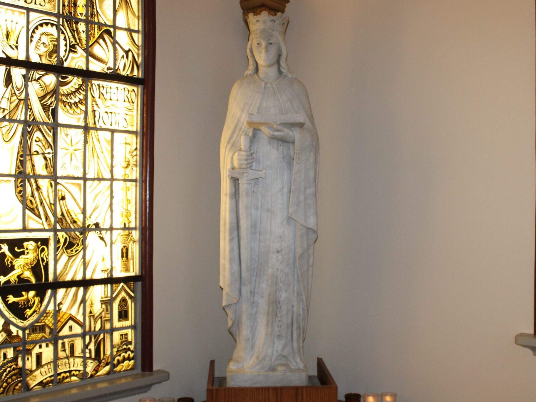 Marble Statue of St. Dymphna