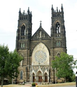 Outside St. Mary's Church in Massillon, Ohio