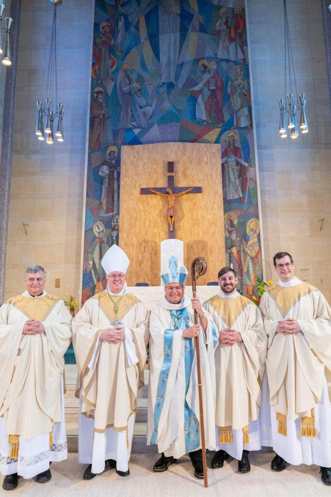 Left to Right: Father Robert England, Bishop Michael Woost, Bishop David Bonnar, Father Frederick Schleuter and Father John Rovnak. Photo by Brian Keith