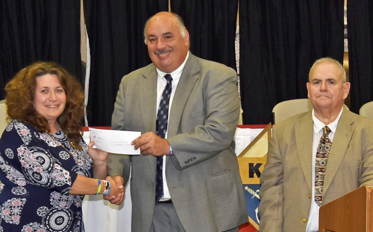 Catholic Charities receives funds at the Knights of Columbus Ashtabula merger ceremony