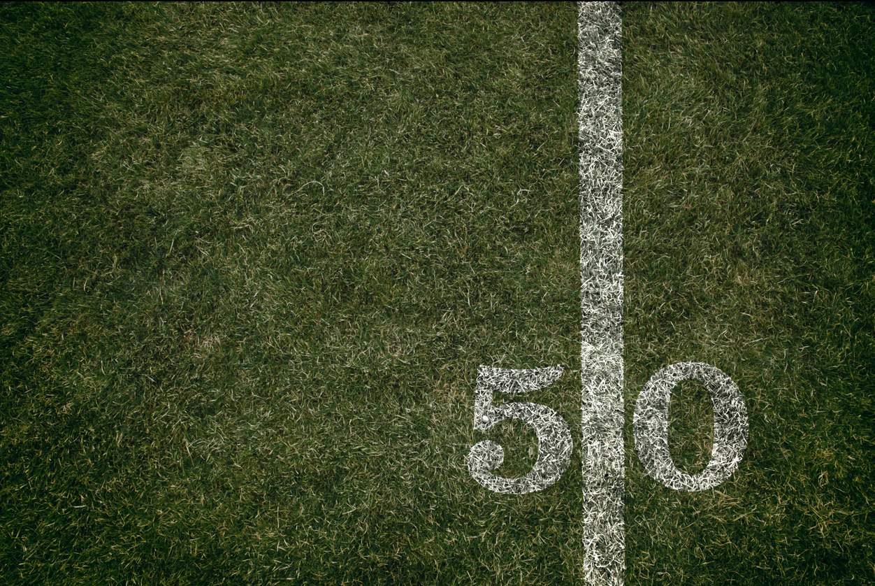 50 yard line.
