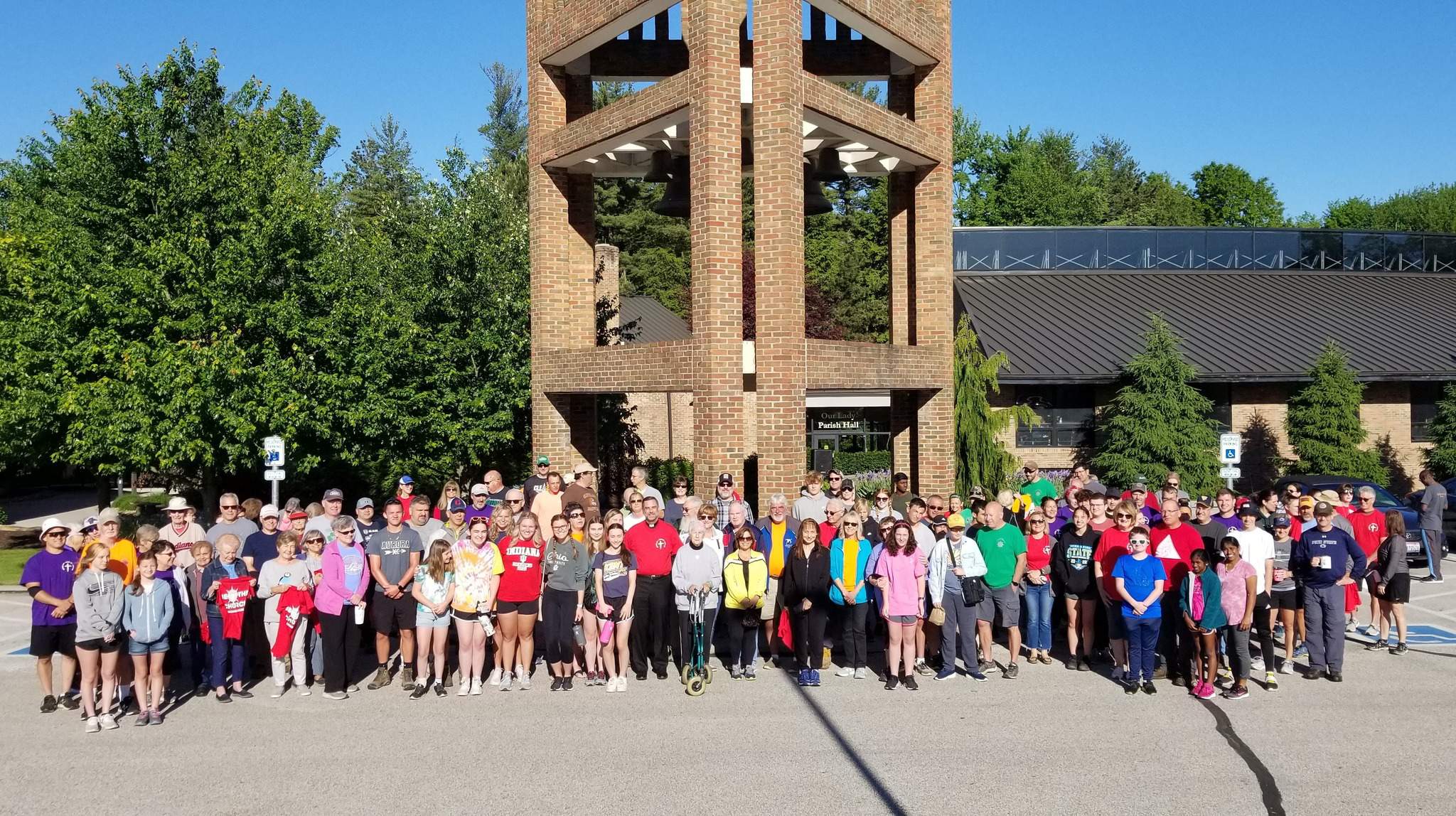 More than 100 people gathered in June 2022 to participate in Our Lady of Perpetual help Parish's annual day of service, where parishioners went out into the community to help at more than 30 project sites. Photo courtesy of the Our Lady of Perpetual Help Facebook Page.