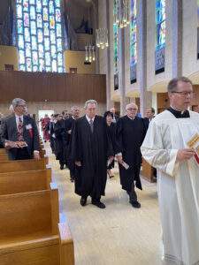 Judges walk in procession during the 2022 Red Mass