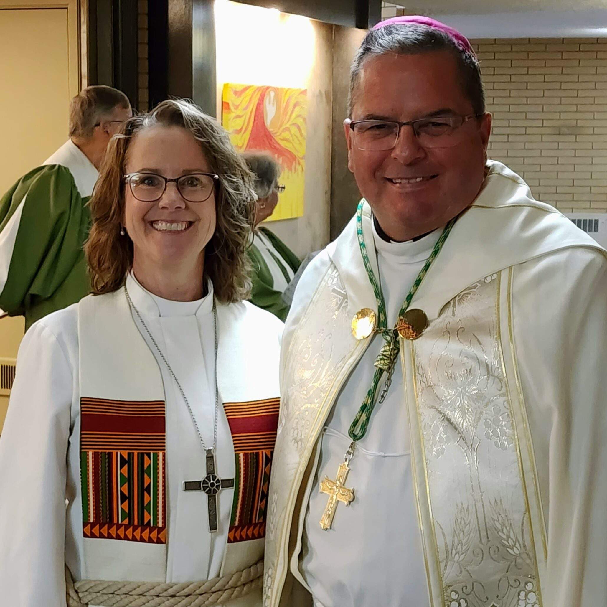 Bishop Laura Barbins and Bishop Bonnar at the Lutheran-Catholic Covenant Celebration