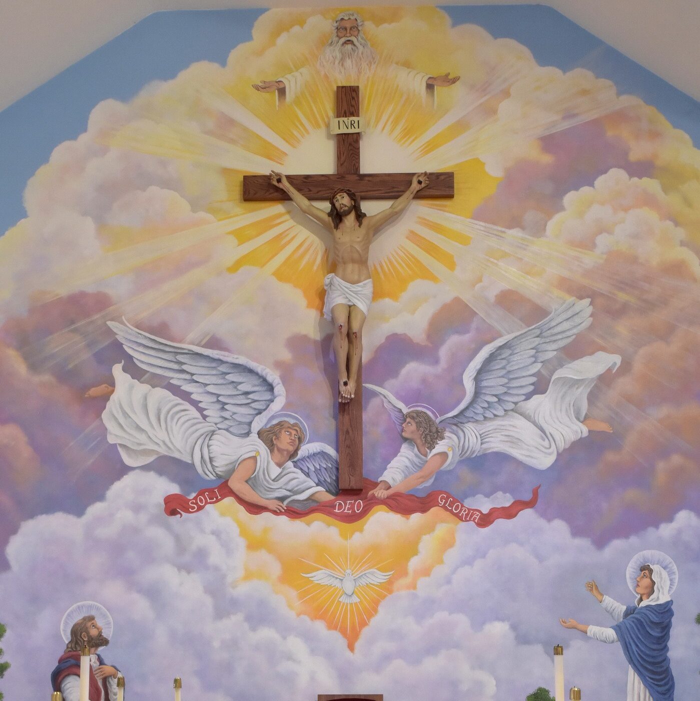 Heaven is depicted in the mural art at St. Mary and St. Joseph Parish, Newton Falls.