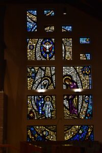 Nativity window at St. Charles