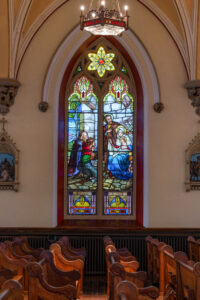 nativity window at the basilica