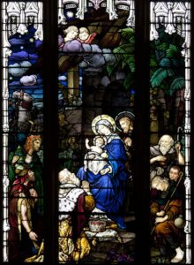 nativity window at St. Peter