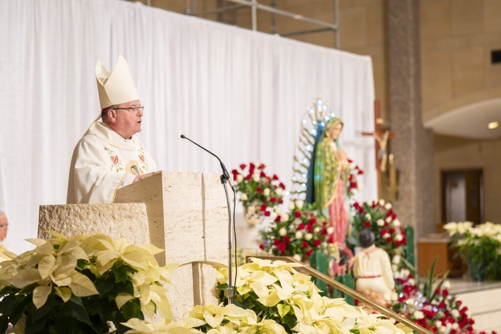 Bishop Bonnar speaks from the Pulpit at Our Lady of Guadalupe 2023