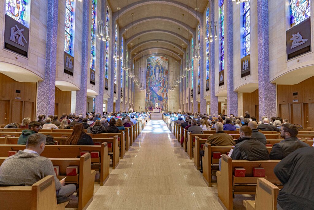 St. Columba Cathedral is full on the Rite of Election in 2024. Photo by Brian Keith.