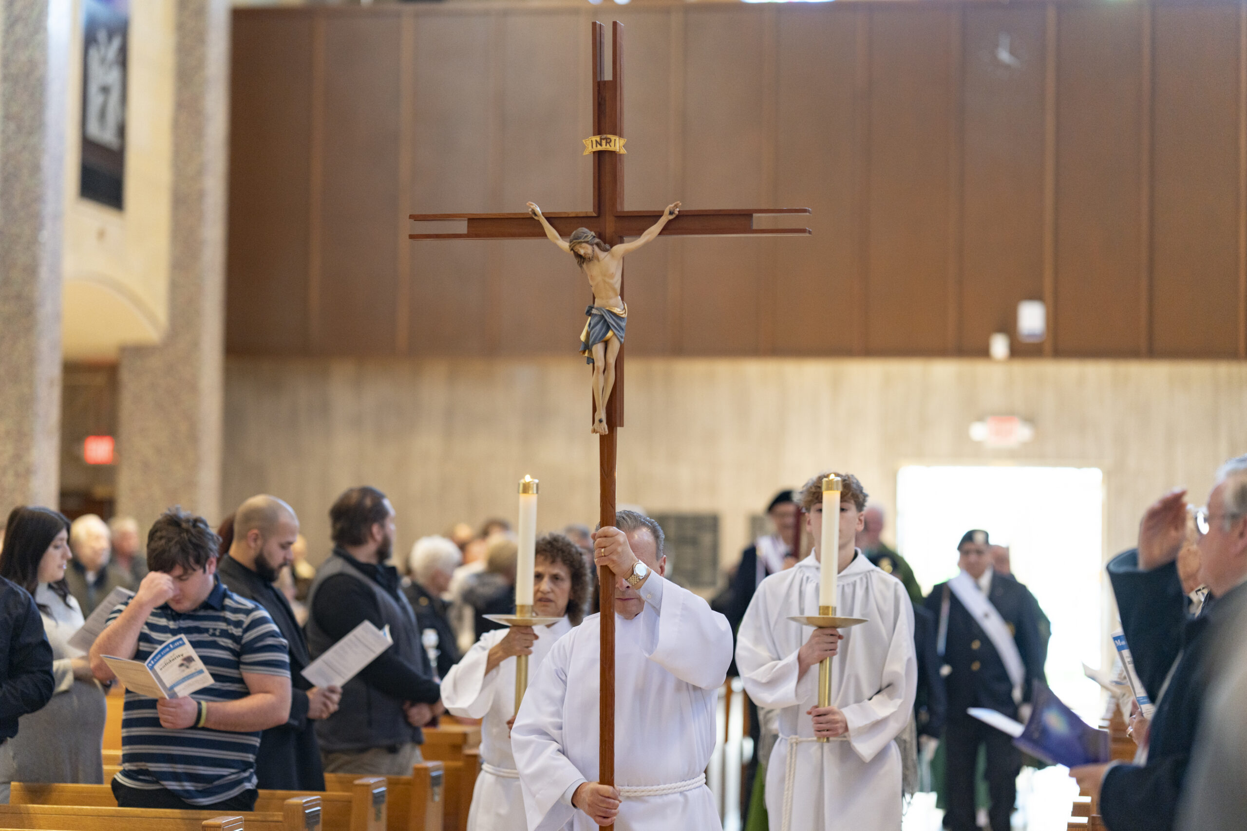 The procession at the annual Diocesan Mass for Life on January 14, 2024, at St. Columba Cathedral.