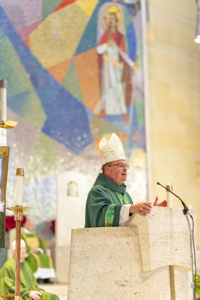 Bishop Bonnar delivers his homily at the annual Diocesan Mass for Life on January 14, 2024, at St. Columba Cathedral.