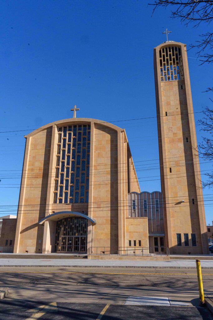 A shot of St. Columba Cathedral from the street. Photo by Brian Keith. 