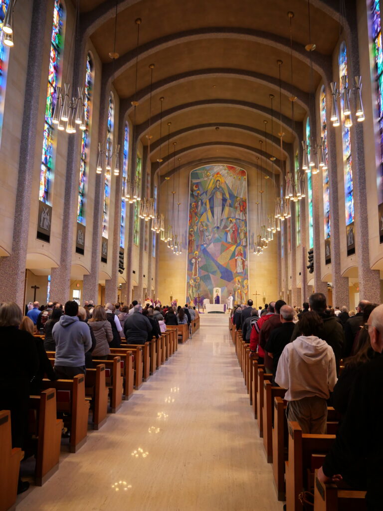 St. Columba Cathedral is full on Ash Wednesday