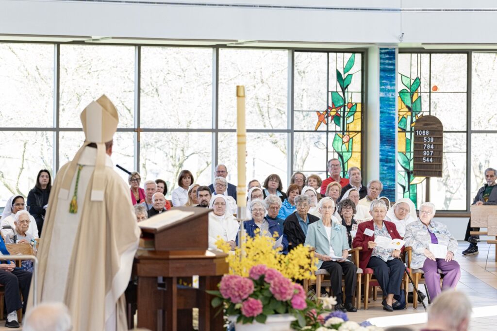 Bishop Bonnar addresses the jubilarians. Photo by Brian Keith.