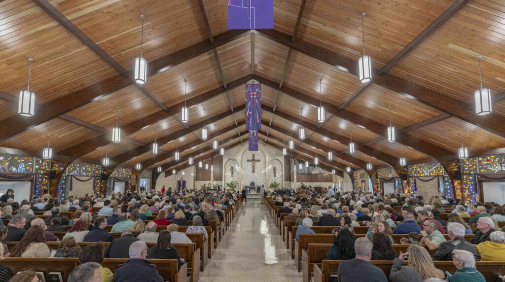 More than 800 people attended Mass for the reopening of St. Patrick Parish. Photo by Brian Keith