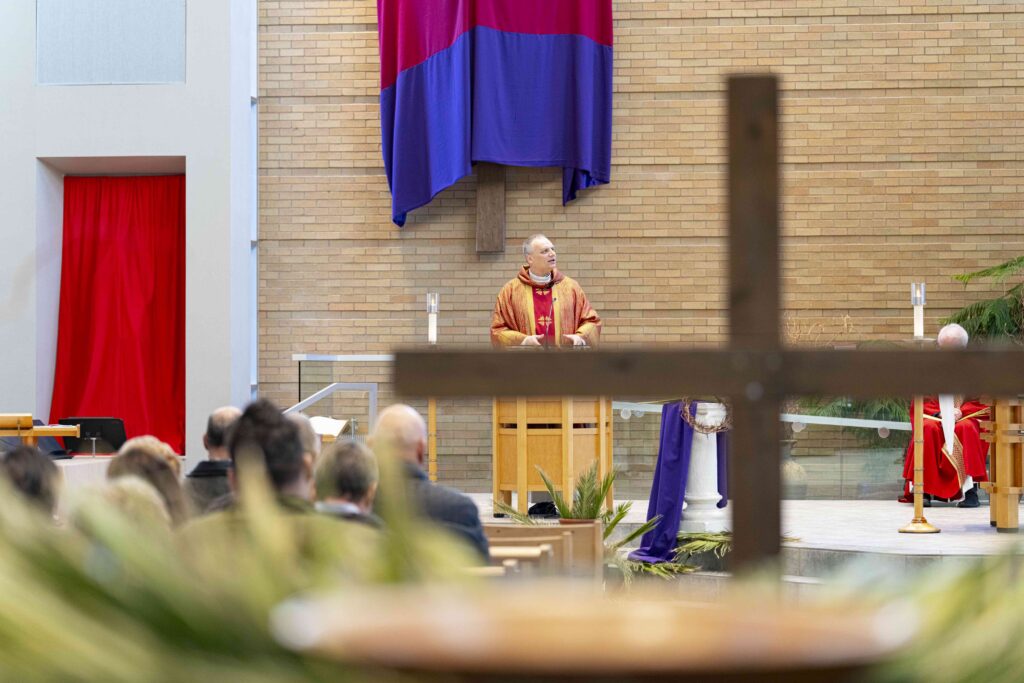 Father Celuch delivers his homily. Photo by Brian Keith.