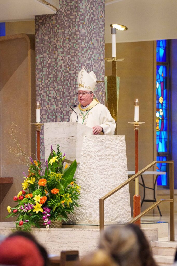 Bishop Bonnar delivers his homily. Photo by Jimmy Joe Savage. Chrism Mass 2024.