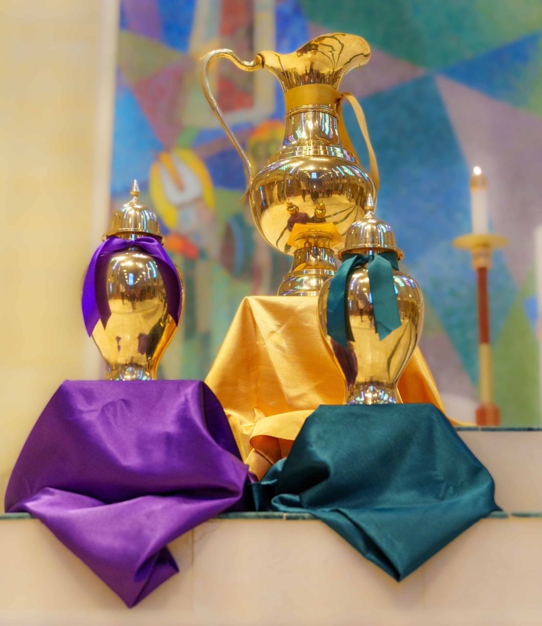 Image of the Holy Chrism and oils. Photo by Jimmy Joe Savage. Chrism Mass 2024.