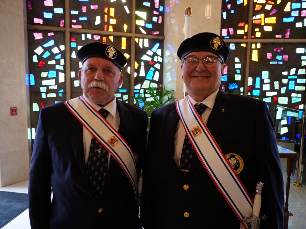 Knights of Columbus at Mass of Blessing for the re-opening of St. Patrick Parish in Hubbard, Ohio on March 17, 2024. Photo by Michael Houy.