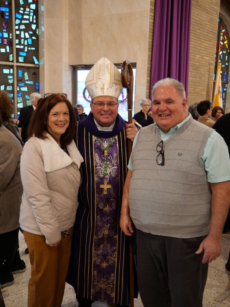 Bishop David Bonnar with Karen and Michael Terlecki