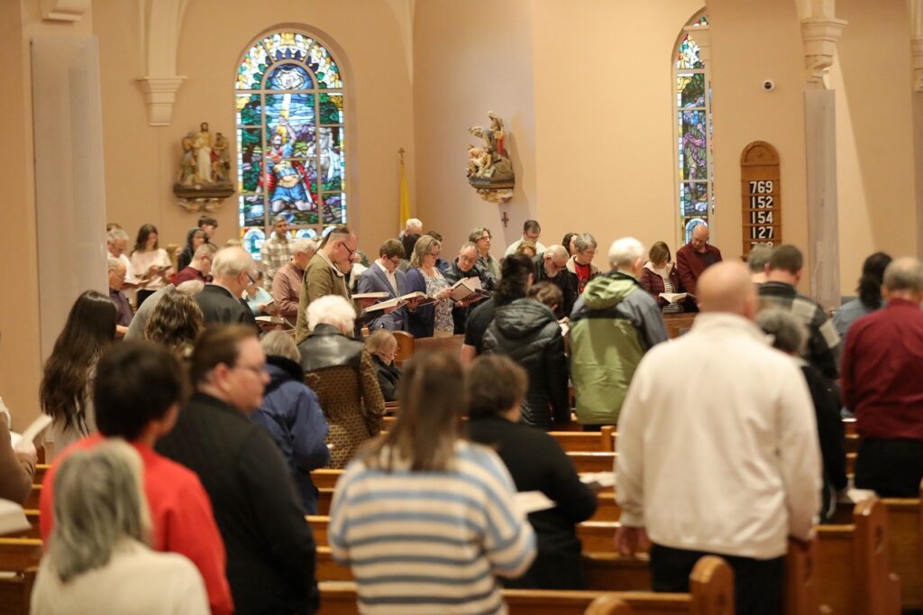 Image of a full congregation at St. Paul Parish in North Canton on Good Friday 2024. Photo by Ed Hall, Jr.