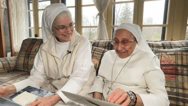 Sister Joyce Candidi talks to her mentor Sister Teresina Rosa
