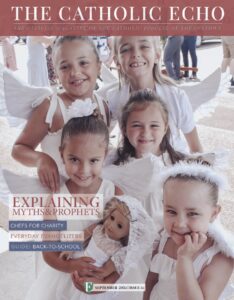 Image of the cover of the September 2024 issue of The Echo, featuring six small children dressed as angels