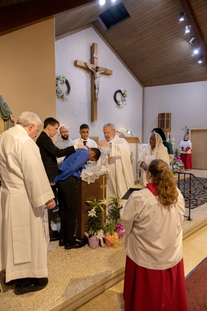 Baptism during the Easter Vigil at St. Ann