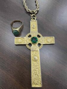 closeup of bishop keehner's pectoral cross and ring