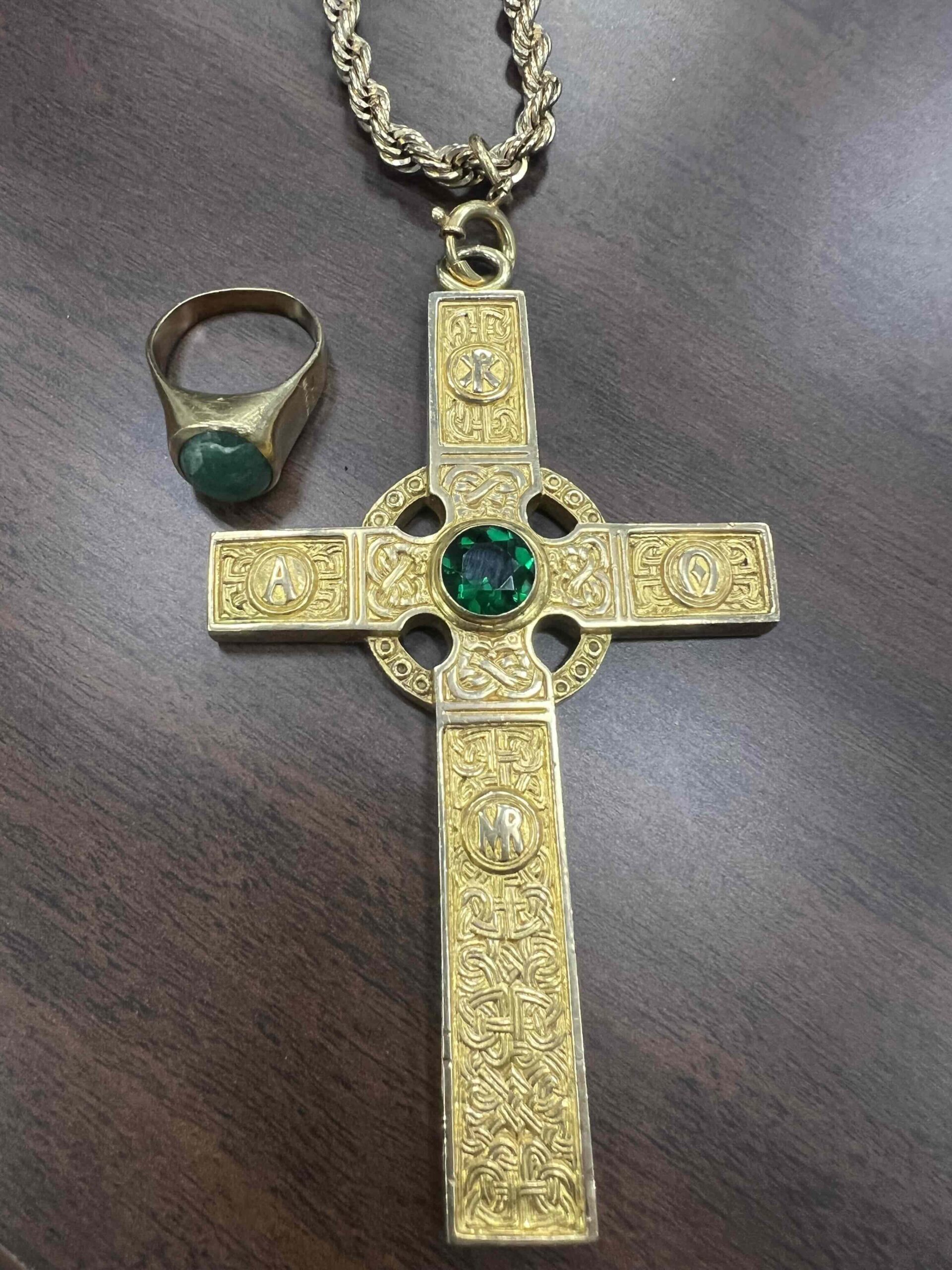closeup of bishop keehner's pectoral cross and ring