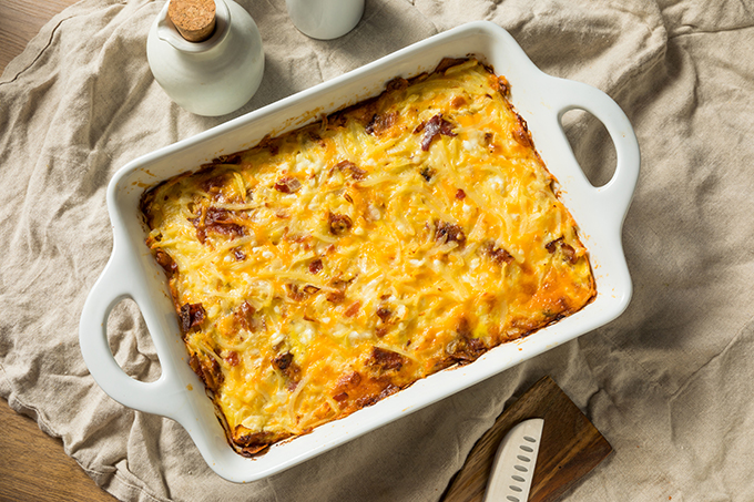 Photo depicting the completed recipe of Crescent Roll Breakfast Casserole.