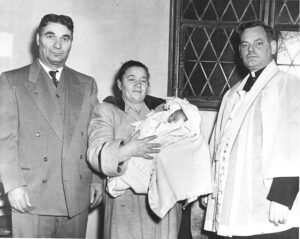 Photo of the first baby born on January 1, 1954.