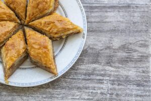 A photo representing the Baklava recipe in the December/January issue of the Catholic Echo.